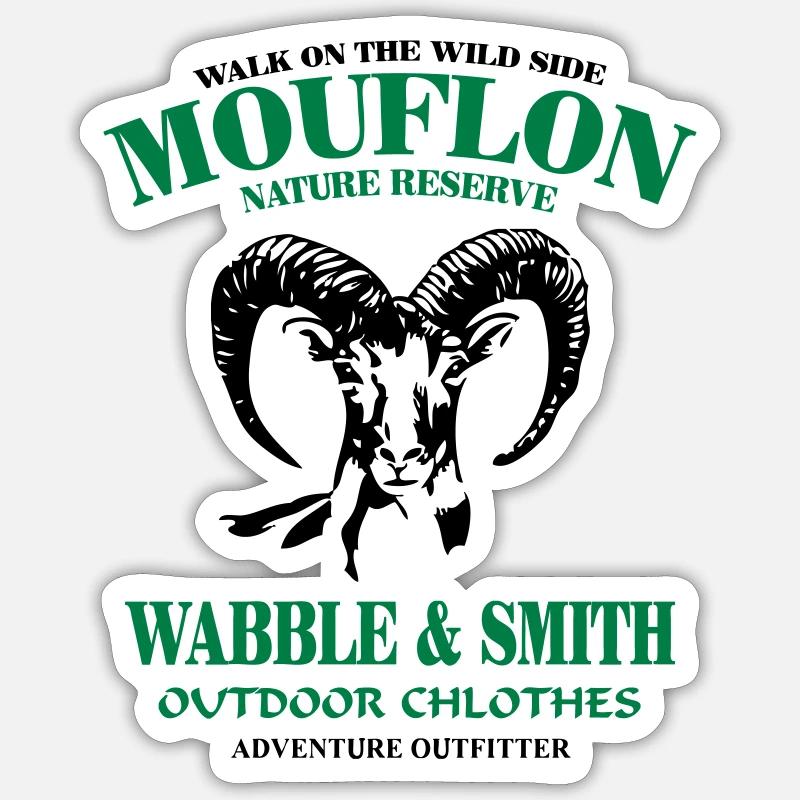 Mouflon - Sticker Größe S (10 x 10 cm) - Mattweiß