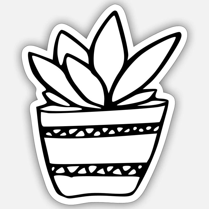 Pflanze - Sticker Größe S (10 x 10 cm) - Mattweiß