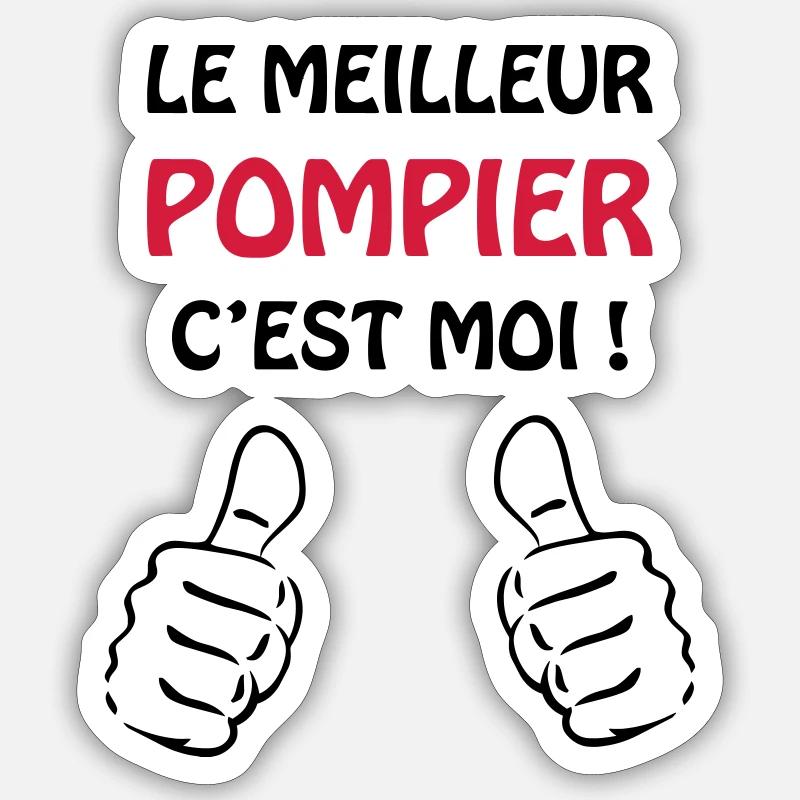 Pompier / Feu / Sécurité / Pompière / Urgences Sticker taille S (10 x 10 cm)