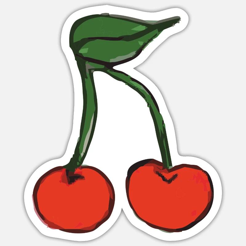 cherry cherry - Sticker size S (10 x 10 cm) - white matte