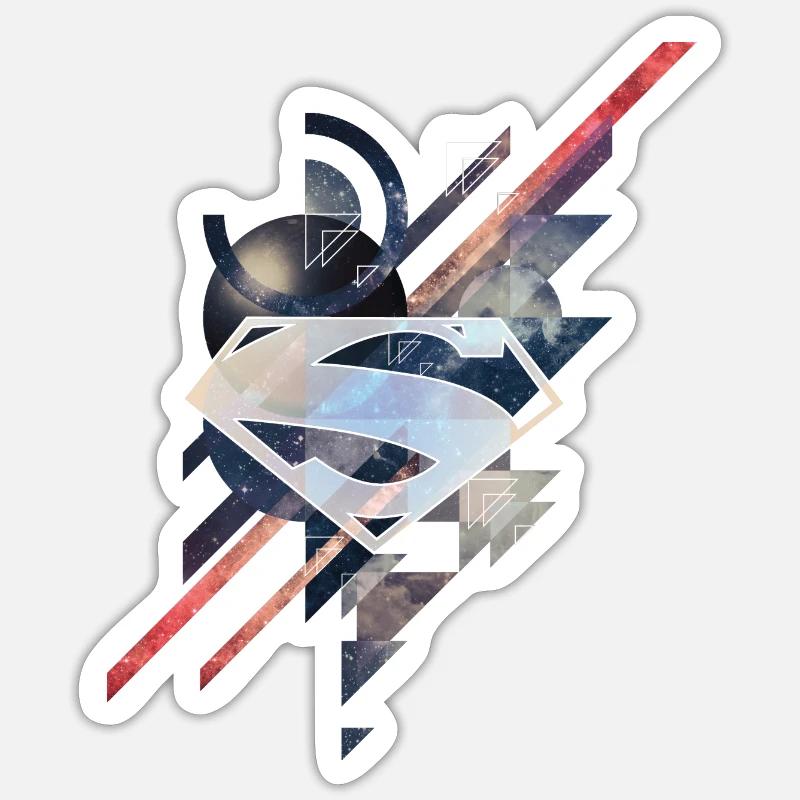 Superman Logo Galaxy - Sticker taille S (10 x 10 cm) - blanc mat