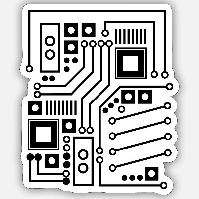 Platine Platinenmuster CPU Computer Shirt Geschenk Sticker Größe S (10 x 10 cm)