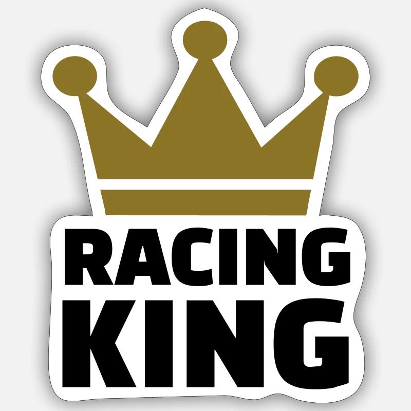 Racing King - Sticker taille S (10 x 10 cm) - blanc mat