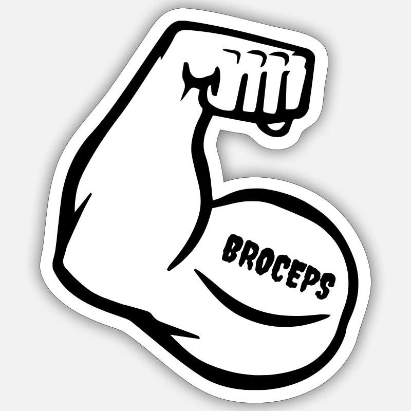 witty muscle arm with biceps Sticker size S (10 x 10 cm)