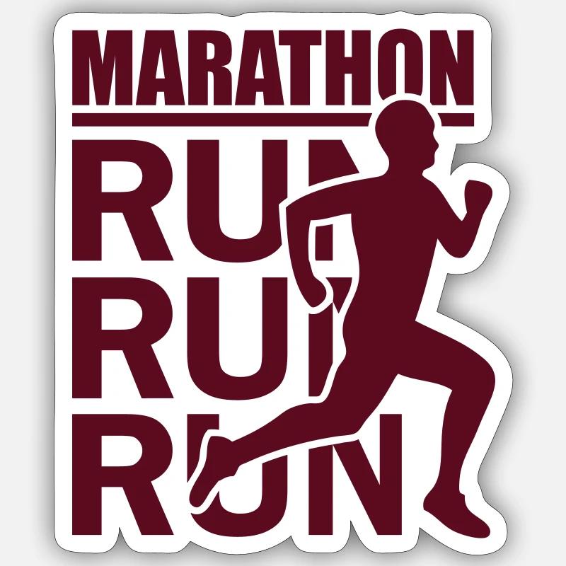 Marathon (Run) - Sticker Größe S (10 x 10 cm) - Mattweiß