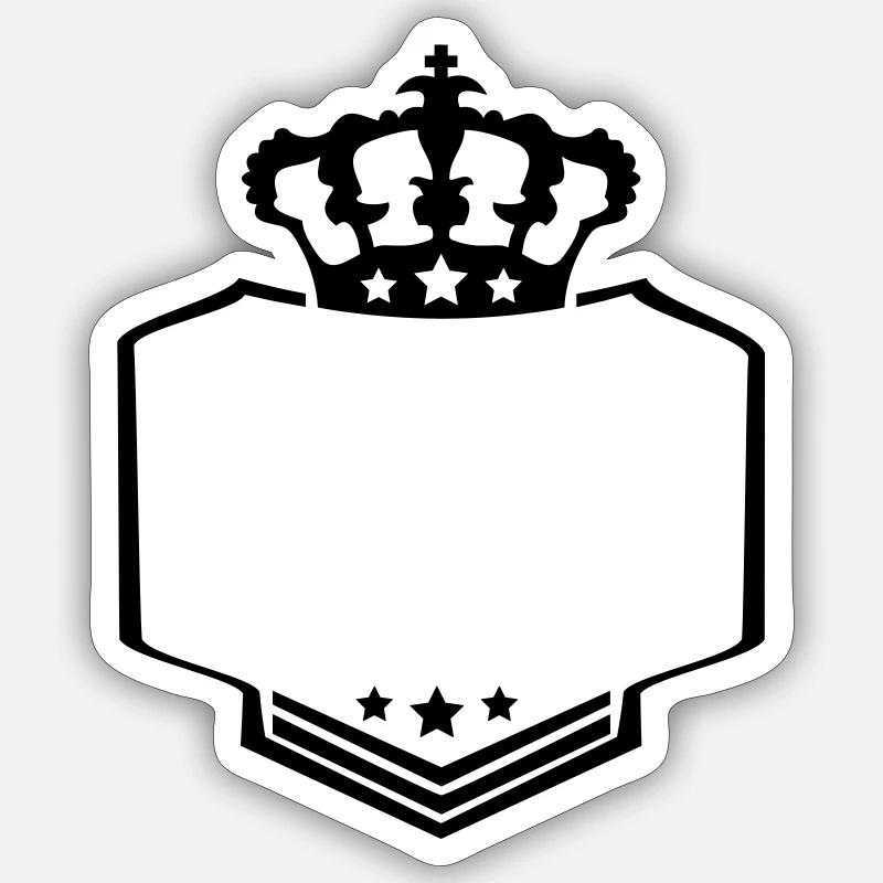frame border text king crown crest logo Sticker size S (10 x 10 cm)