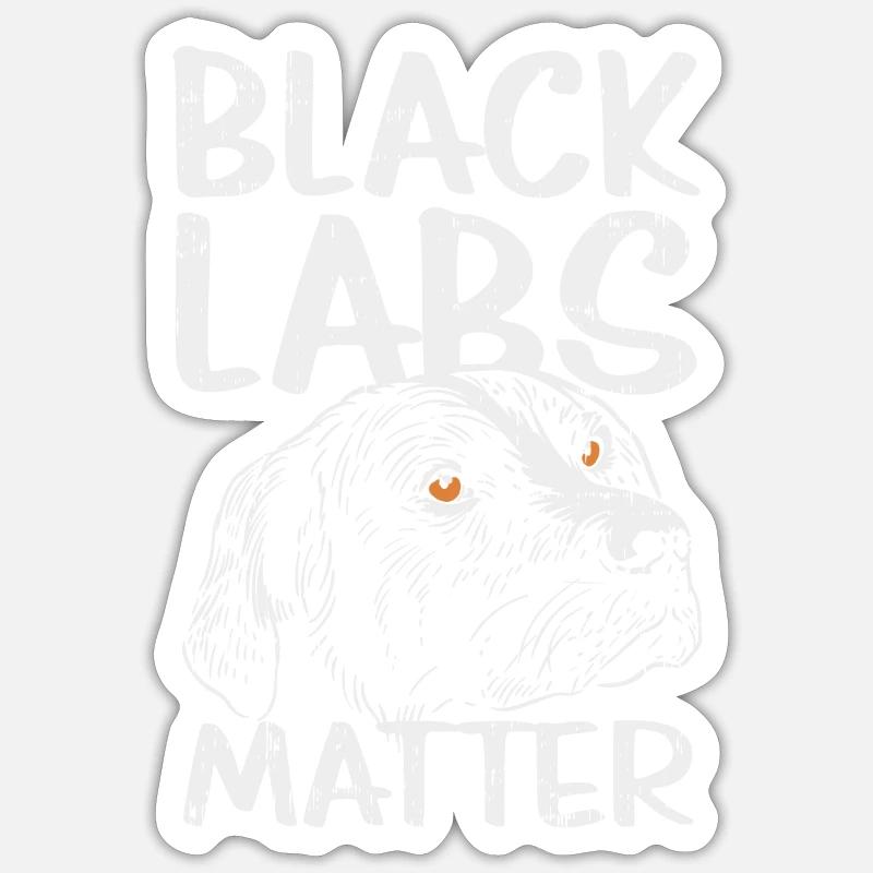 Schwarzer Labrador: Black Labs Matter - Sticker size S (10 x 10 cm) - white matte