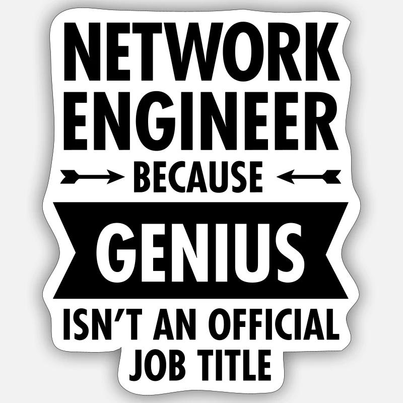 Network Engineer - Genius - Sticker formato S (10 x 10 cm) - bianco opaco