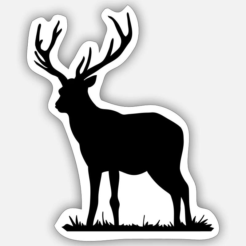 deer - Sticker size S (10 x 10 cm) - white matte