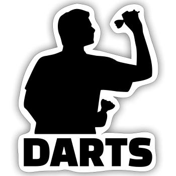 Darts - Sticker taille S (10 x 10 cm) - blanc mat - Devant