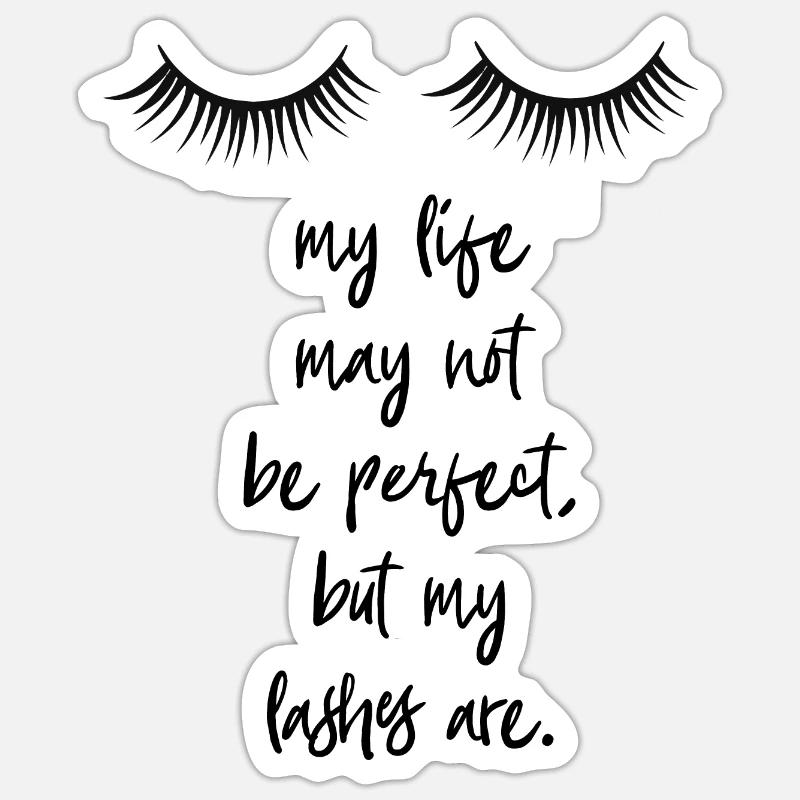 Cils parfaits - Sticker taille S (10 x 10 cm) - blanc mat