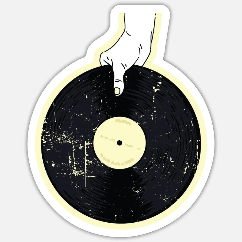 Vinyl record - Sticker size S (10 x 10 cm) - white matte
