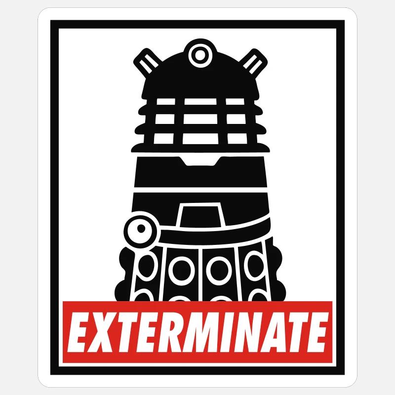 Dalek - Sticker Größe S (10 x 10 cm) - Mattweiß