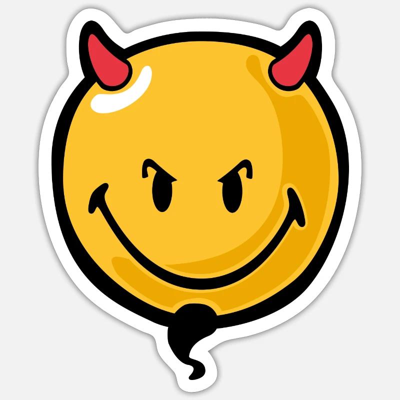 Smiley devil Sticker taille S (10 x 10 cm)
