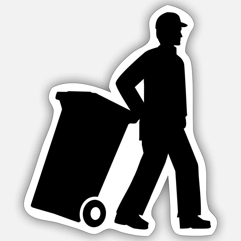 Müllmann - Sticker Größe S (10 x 10 cm) - Mattweiß