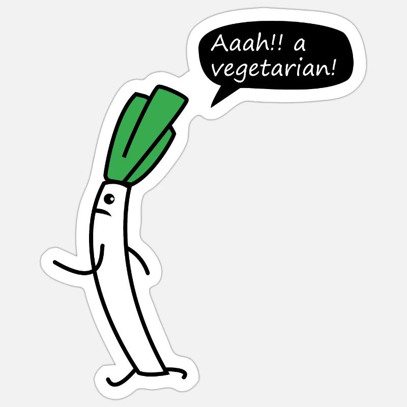 Lauch Ein Vegetarier - Sticker Größe S (10 x 10 cm) - Mattweiß
