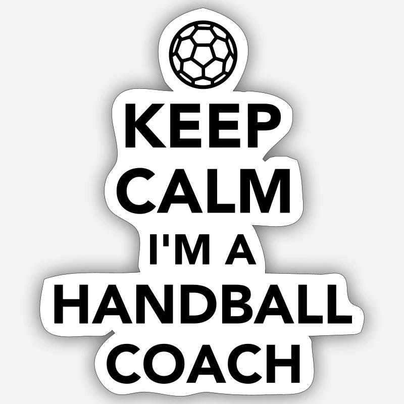 Handball coach - Sticker taille S (10 x 10 cm) - blanc mat