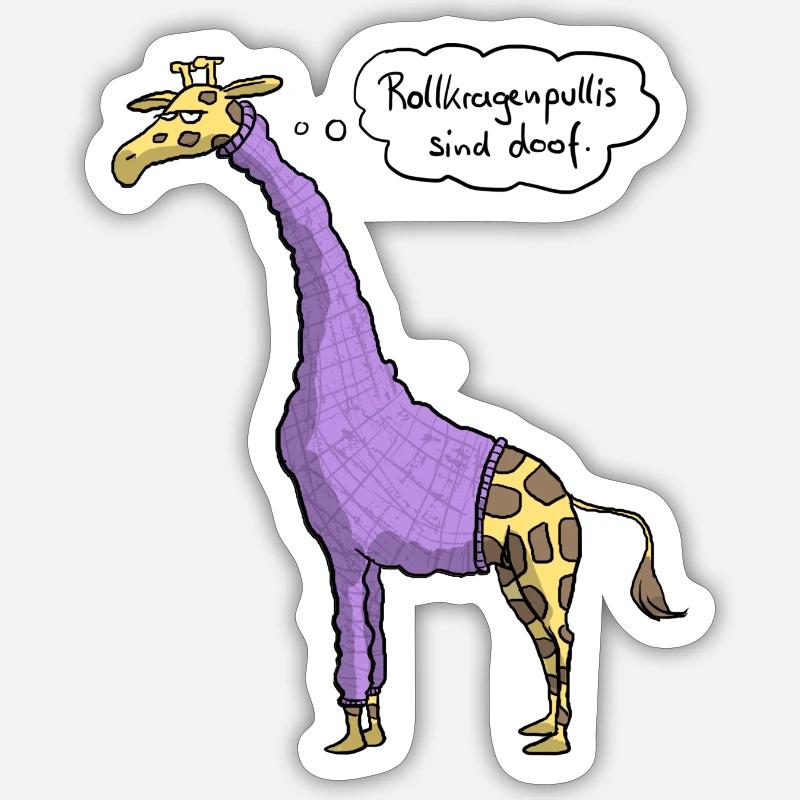 Giraffe Rollkragenpulli Sticker Größe S (10 x 10 cm)