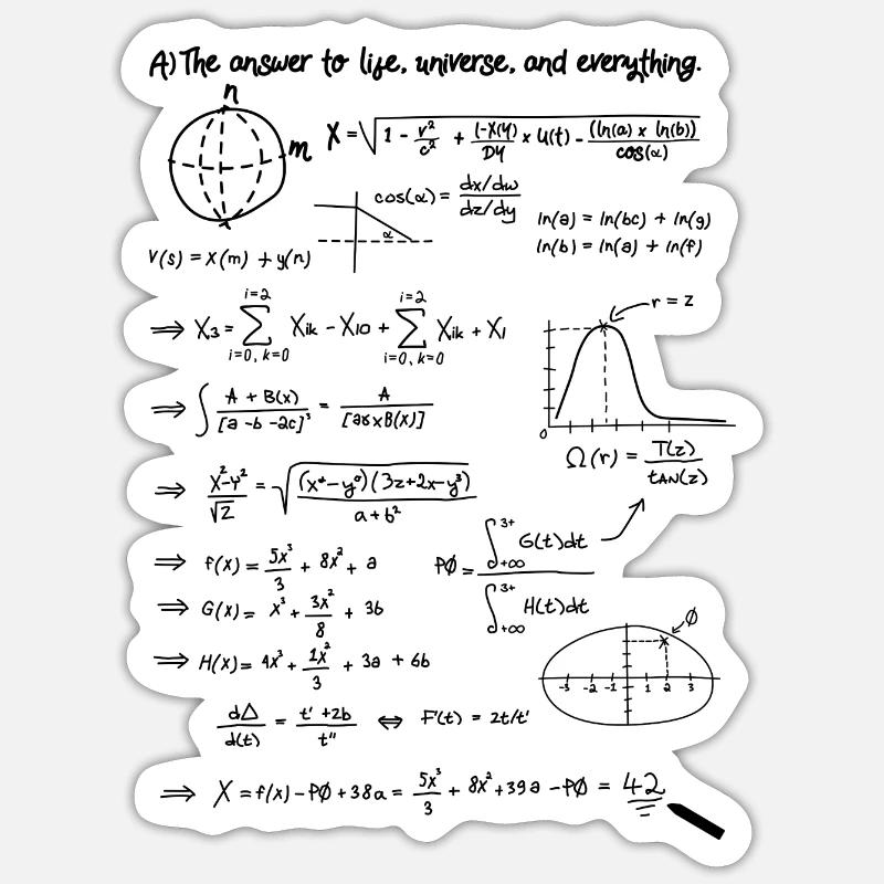 Answer 42 Sticker size S (10 x 10 cm)