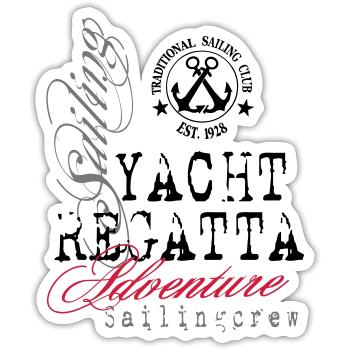 Maritime - Yacht Regatta - Sticker Größe S (10 x 10 cm) - Mattweiß - Vorne