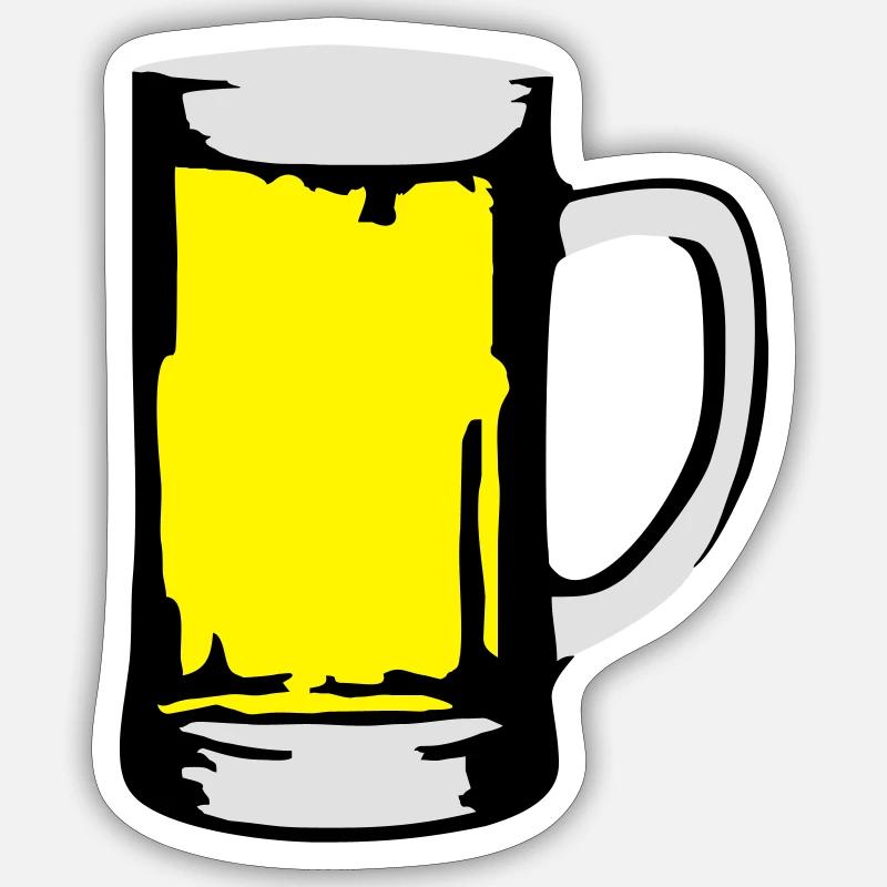Bier - Sticker Größe S (10 x 10 cm) - Mattweiß