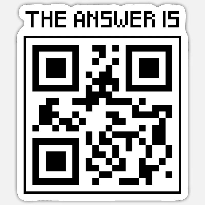 Réponse 42 - Sticker taille S (10 x 10 cm) - blanc mat