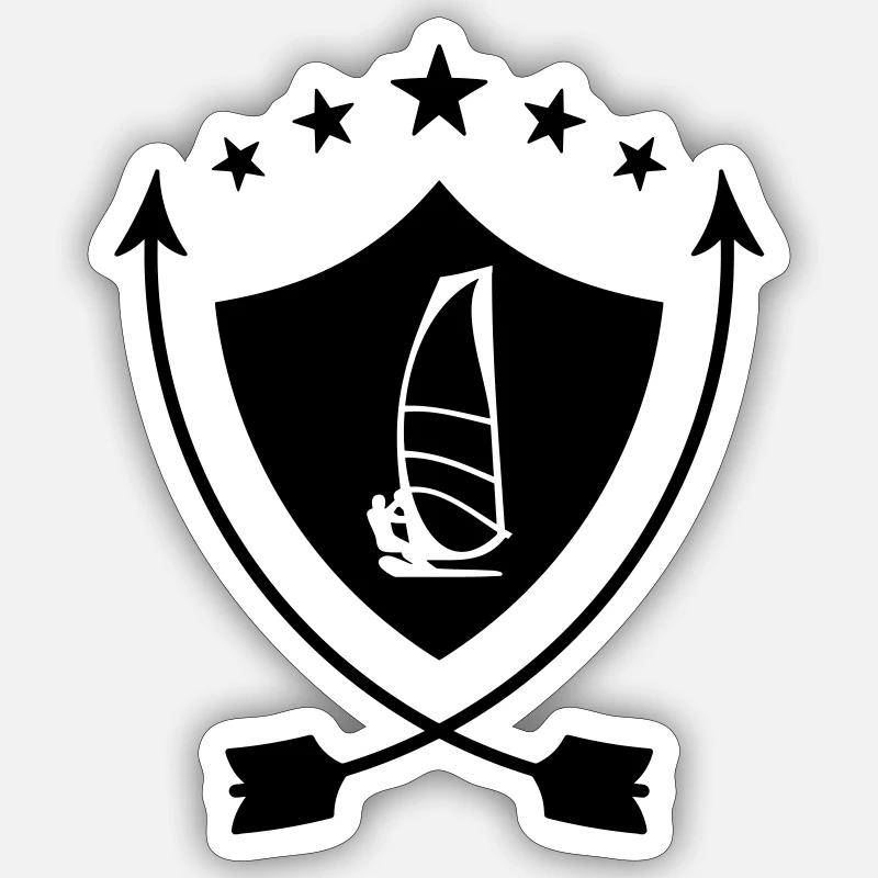 Windsurfen / Windsurfer / Windsurf / Windsurfing - Sticker Größe S (10 x 10 cm) - Mattweiß