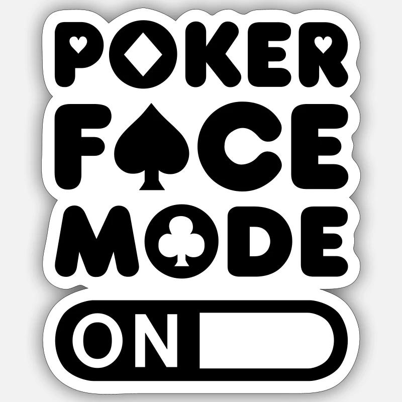 Poker Face Mode - Sticker taille S (10 x 10 cm) - blanc mat