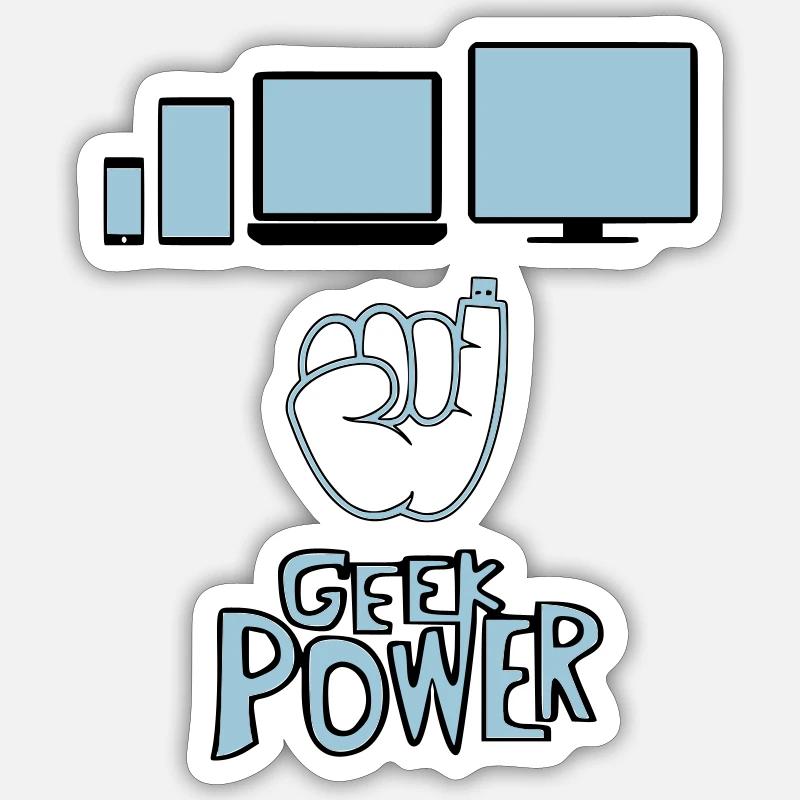 Geek - Sticker taille S (10 x 10 cm) - blanc mat