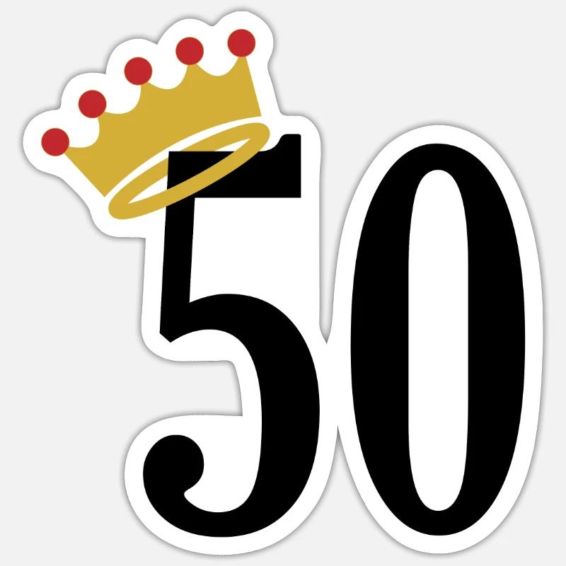 50 anni - Sticker formato S (10 x 10 cm) - bianco opaco