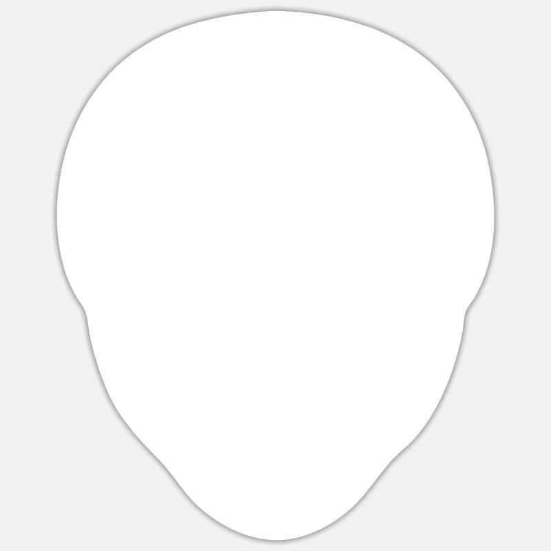 Small Alien Grey Head White Sticker size S (10 x 10 cm)