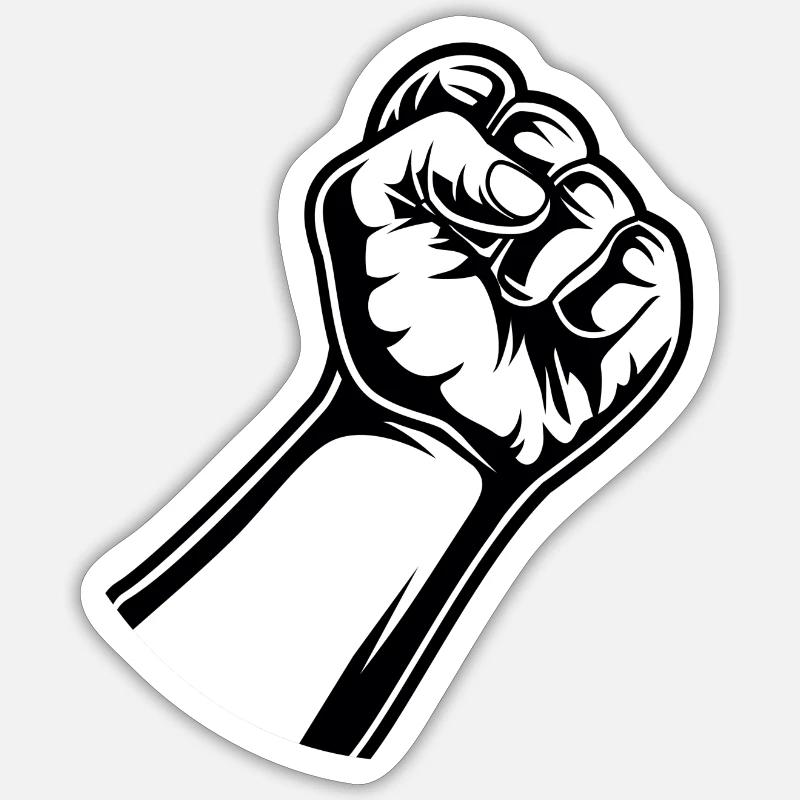 Faust gehoben Sticker Größe S (10 x 10 cm)
