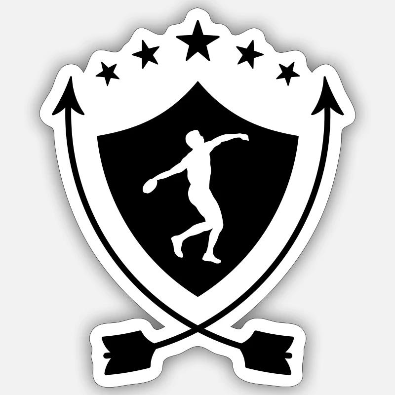 Speerwurf / Diskuswurf / Kugelstoßen / Hammerwurf - Sticker Größe S (10 x 10 cm) - Mattweiß