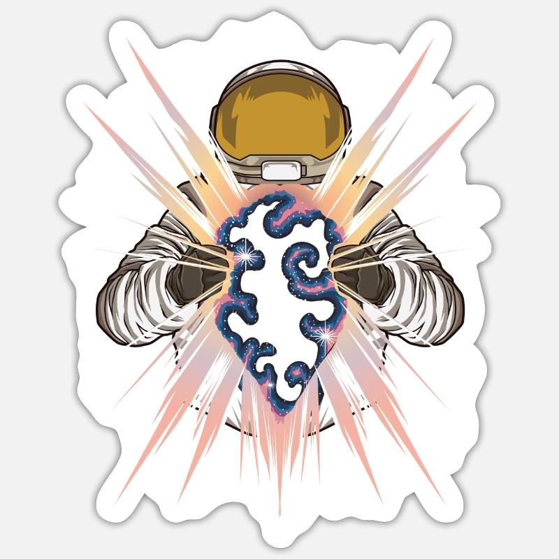 Space Light - Astronaut Opens Other Dimension Sticker size S (10 x 10 cm)