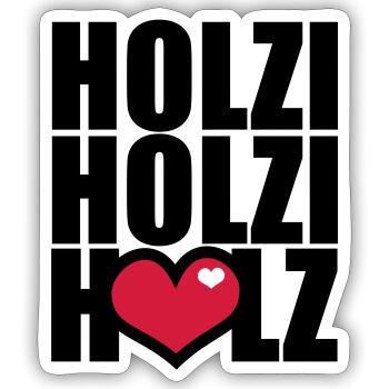Ich und mein Holz - Sticker Größe S (10 x 10 cm) - Mattweiß - Vorne