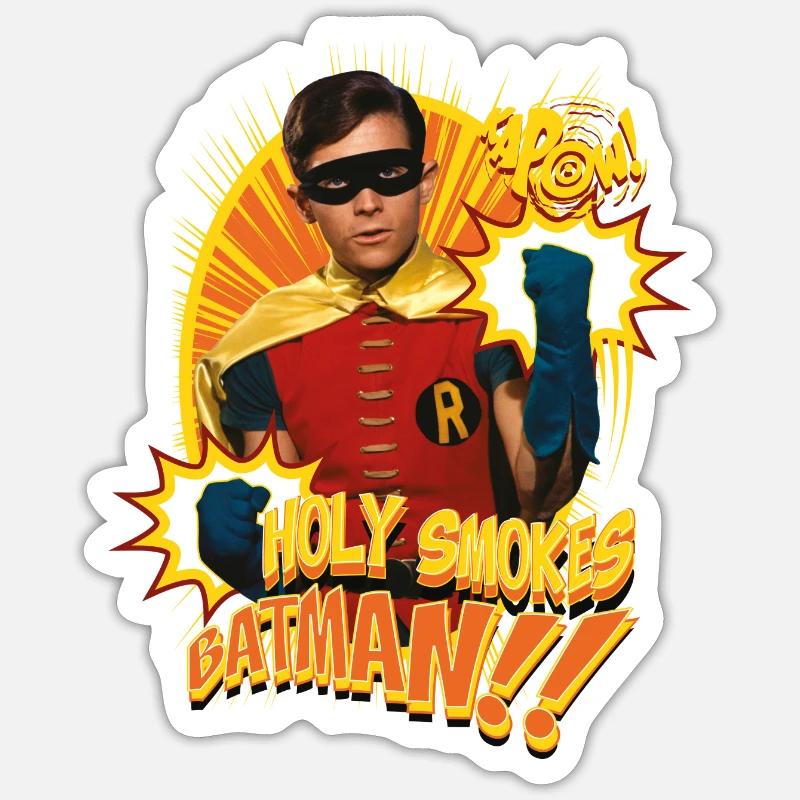 DC Comics Batman Robin Holy Smokes Spruch Sticker Größe S (10 x 10 cm)