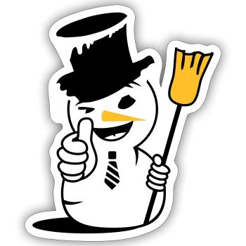 Cooler Schneemann mit Daumen nach oben - Sticker Größe S (10 x 10 cm) - Mattweiß - Vorne