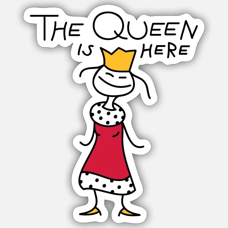 The Queen - Sticker Größe S (10 x 10 cm) - Mattweiß