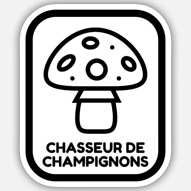 Mushroom / Champignon / Pilz / Picking - Sticker size S (10 x 10 cm) - white matte