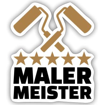 Maler - Sticker Größe S (10 x 10 cm) - Mattweiß - Vorne
