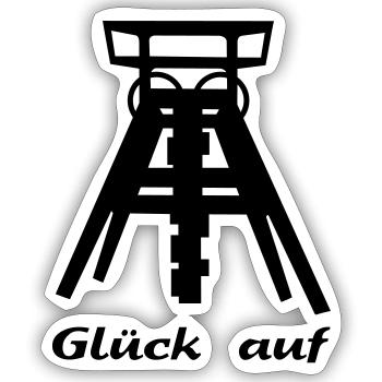 zeche ruhrgebiet - Sticker Größe S (10 x 10 cm) - Mattweiß - Vorne