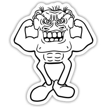 bodybuilder forme physique solide séance d'entraîn - Sticker taille S (10 x 10 cm) - blanc mat - Devant