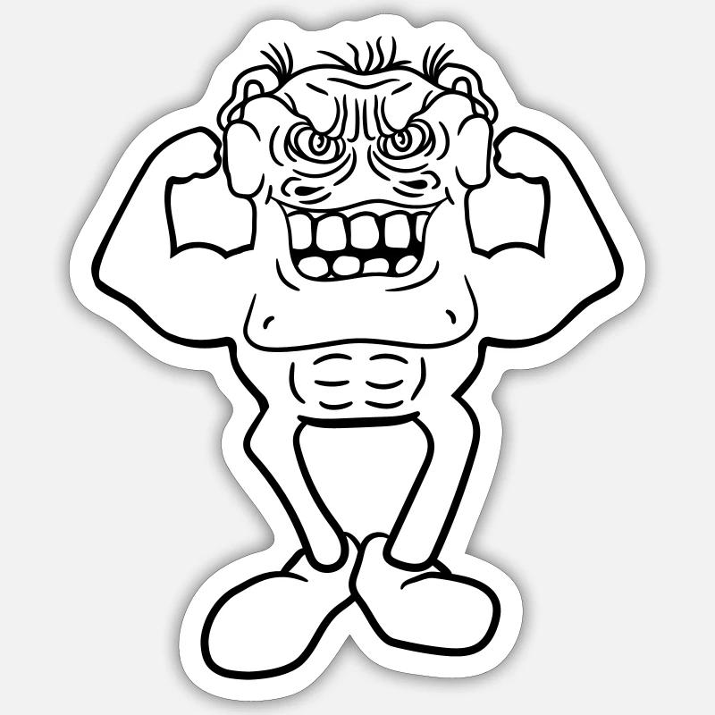 bodybuilder forme physique solide séance d'entraîn Sticker taille S (10 x 10 cm)