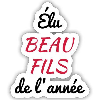 Stepson Schwiegersohn Beau Fils Baby Bébé Birth - Sticker size S (10 x 10 cm) - white matte - Front