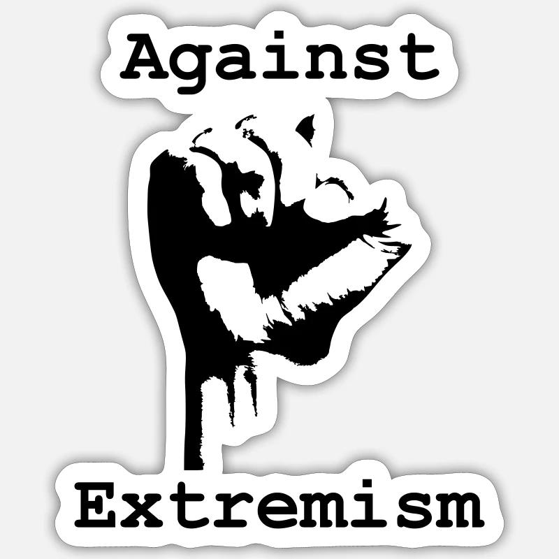 Against extremism Sticker size S (10 x 10 cm)