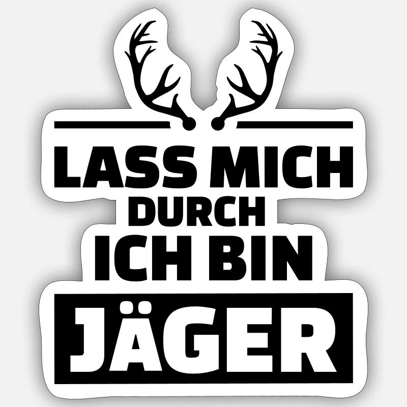 Jäger - Sticker Größe S (10 x 10 cm) - Mattweiß