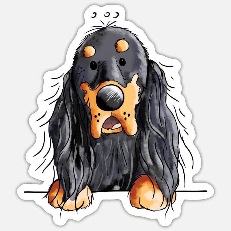 Cute Gordon Setter - Dog - Dogs - Gift - Sticker size S (10 x 10 cm) - white matte