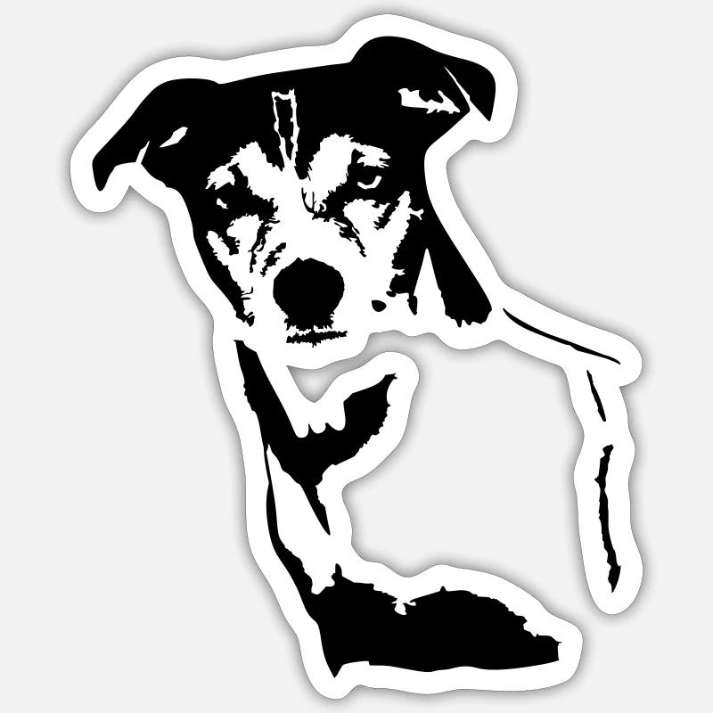 Jack Russell Terrier head - Sticker size S (10 x 10 cm) - white matte