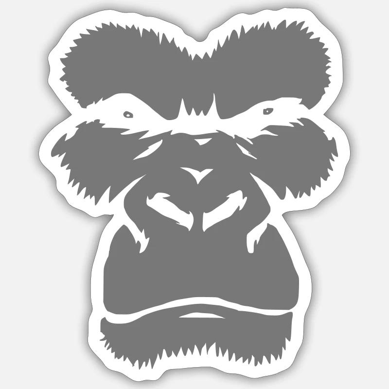 Silhouette de singe sauvage Graphique - Sticker taille S (10 x 10 cm) - blanc mat
