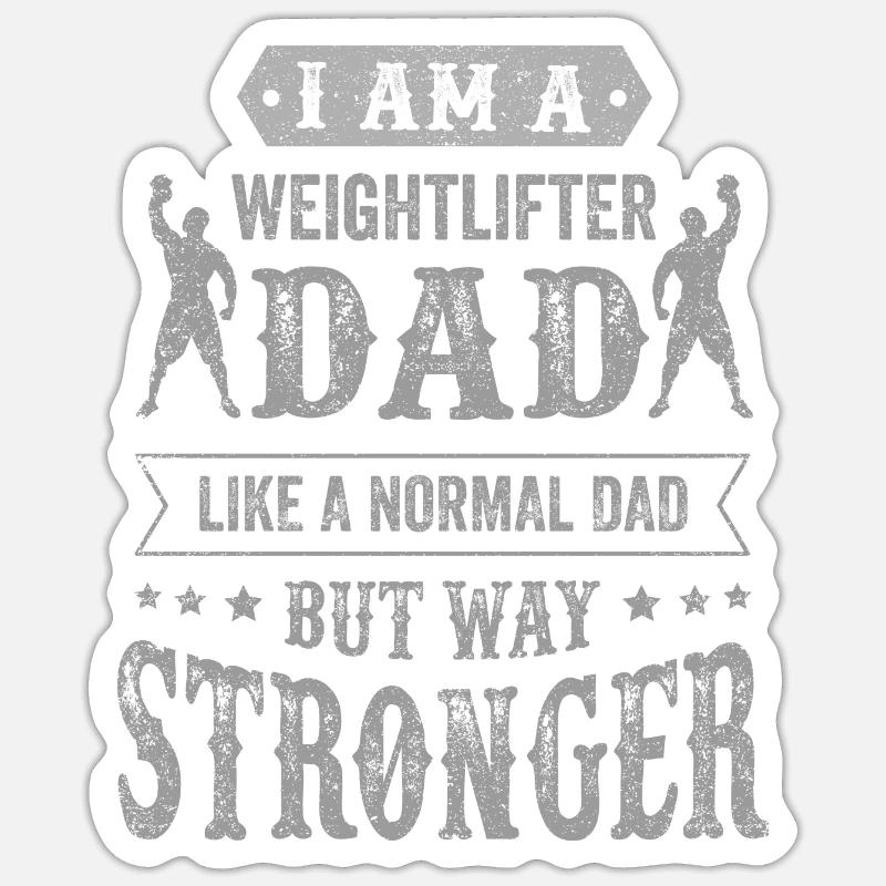 Bodybuilding Mann Workout Training Vater Spruch - Sticker Größe S (10 x 10 cm) - Mattweiß